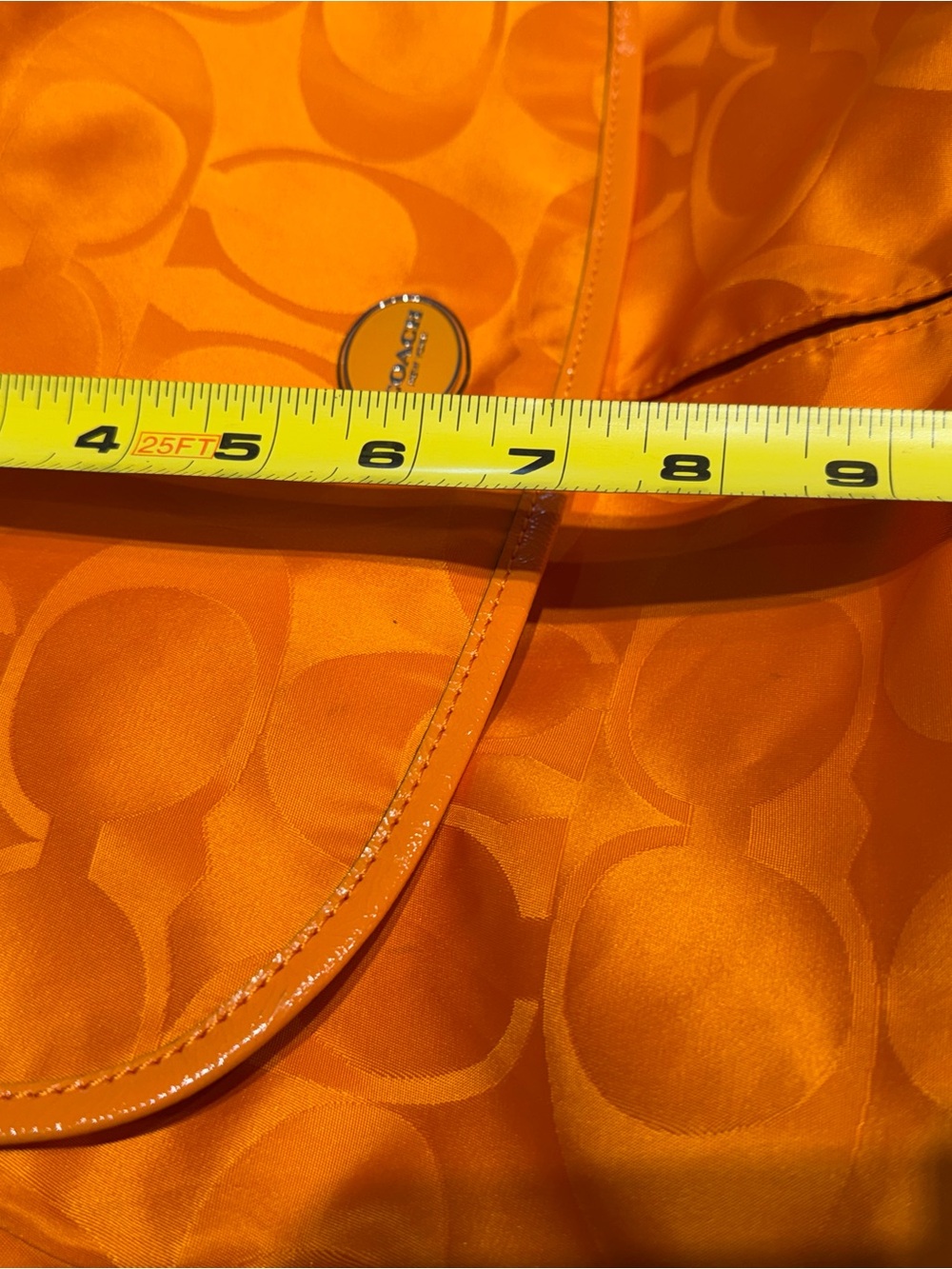 Authentic Coach F77490 Citrine Orange Signature Nylon Messenger Crossbody Y2K - Picture 11 of 14